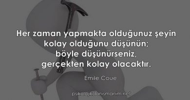 yaptığımız şeyleri neden yaparız emile coue sözleri
