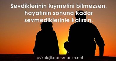 sevdiklerinin kıymetini bilmek anlamlı sözler